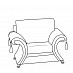 Кресло выкатной мех-зм/2 накидки Napoleon "Лувр" (Бук) (Жаккард Marguarite de valois fleur blanc/Сутаж/Кисти) Dn/NP/V