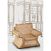 Кресло с 2 накидками Napoleon "Лувр" (Бук) (Жаккард Marguarite de valois fleur blanc/Сутаж/Кисти) Dn/NP/V