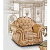 Кресло с 1 подушкой/2 накидками San Remo "Лувр" (Бук) (Жаккард Никки голд/Сутаж/Кисти/Бахрома) Dn/SRm/V