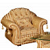 Кресло с 1 подушкой/2 накидками San Remo "Лувр" (Бук) (Жаккард Никки голд/Сутаж/Кисти/Бахрома) Dn/SRm/V