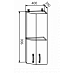 Шкаф высокий торцевой 400 левый"Лакрима" (МДФ металлик) (Белый) /DSV/Olv/ВПТ400L