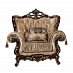 Кресло Luxe "Мона Лиза" (Орех/Стандарт/Бархат/Жаккард/Патина Позолота) Fb1/Esm
