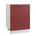 Тумба 600 комод (2 ящ.) без столешн. "Йорк" (МДФ) (Red) /DSV/Kv/С2К600