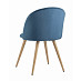 Стул "Саймон" (Велюр Голубой/Металл имитация дерева)/SG/Ln