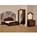 Спальный гарнитур 6 предм. "Виктория" (МДФ) (Могано глянец/Шелкография) Dm/Rz