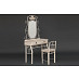 Стол косметический со стулом "Кайди" (Металл Белый/Дерево цвет Белый) Tch/10392