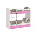 Кровать двухъярусная 800х2000  plus "Лаворо" (Анкор белый/Пинк) D