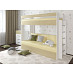 Кровать двухъярусная с диваном "Лаворо" (Белый/Пикард/Иск. кожа Sunny Milk 005 (AT)) D