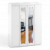 Шкаф 4х дверн. (560) "Римини"(МДФ)(Белый/Белое дерево/Зеркало)/Vs/ИТ-60