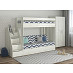 Кровать двухъярусная с диваном и лестницей-комодом "Лаворо" (Сосна винтерберг/Lokky Blue (AT)) D_B3