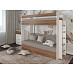 Кровать двухъярусная с диваном "Лаворо" (Анкор белый/Дуб Аризона/Рогожка Savana Latte (AT)) D