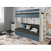 Кровать двухъярусная с диваном "Лаворо" (Сосна винтерберг/Маренго/Рогожка Savana Grey (AT)) D