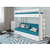 Кровать двухъярусная с диваном "Лаворо" (Белый/Savana Plus Lagoon) D