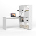 Стол письменный угловой прав. L "Лаворо" (Белый / Белый) D