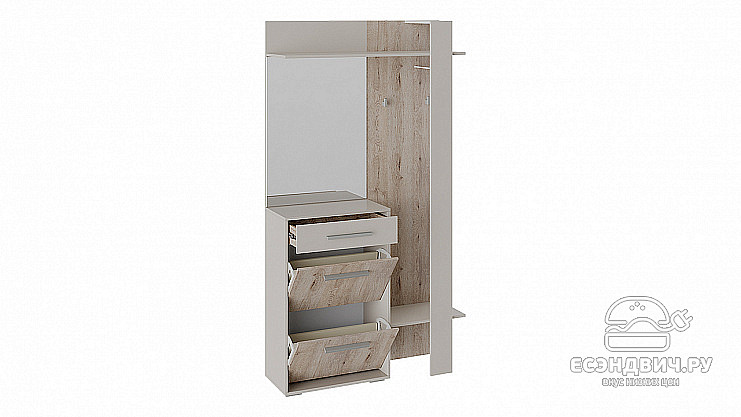 Прихожая 1,1 "Timber" (Дуб Бонифацио/Фон бежевый)-Em/Nr