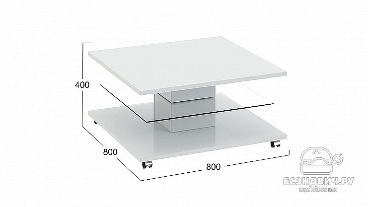 Стол журнальный "Peony"(Белый глянец)-Tr-Dm1