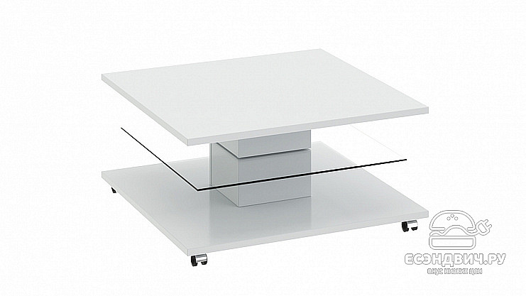 Стол журнальный "Peony"(Белый глянец)-Tr-Dm1