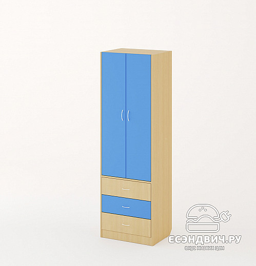 Шкаф universale "Рики" (Бел.дуб/Синий) EsandwichШК-12