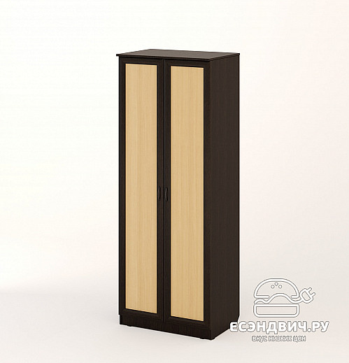 Шкаф распашной 2-х дверный штанга "Рики" (рамочный)(Венге/Бел.дуб) EsandwichШК/Р-05