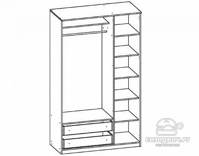 Шкаф распашной 3-х дверный combinatto  "Брендон" (Ольха) Esandwich23
