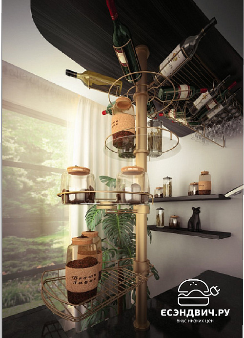 Полка-бар центральная "Асти" (Хром)КМ