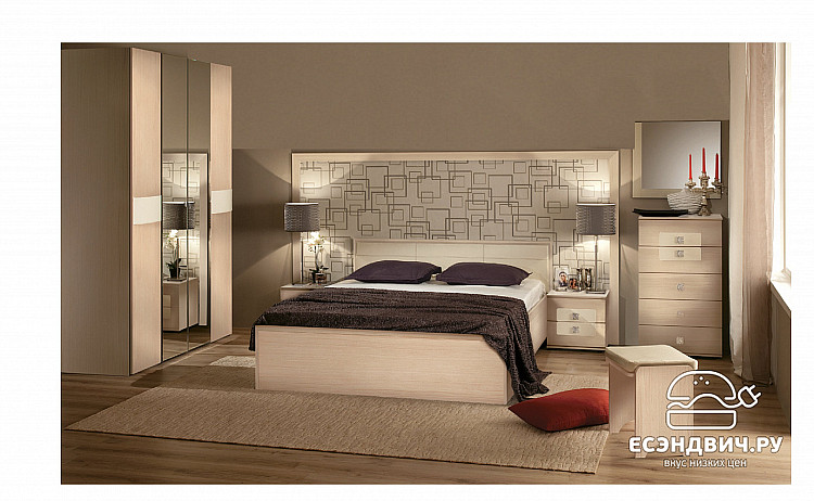 Банкетка "Вивьен" (Дуб отбеленный/Винилкожа Топлёное молоко) EsandwichGl/А8