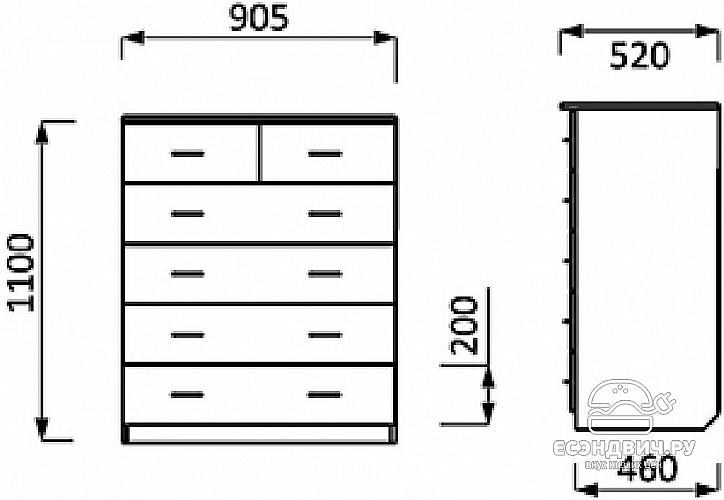 Комод alto XL "Наоми" (МДФ) (Вишня оксфорд/Вишня) EsandwichVITA6