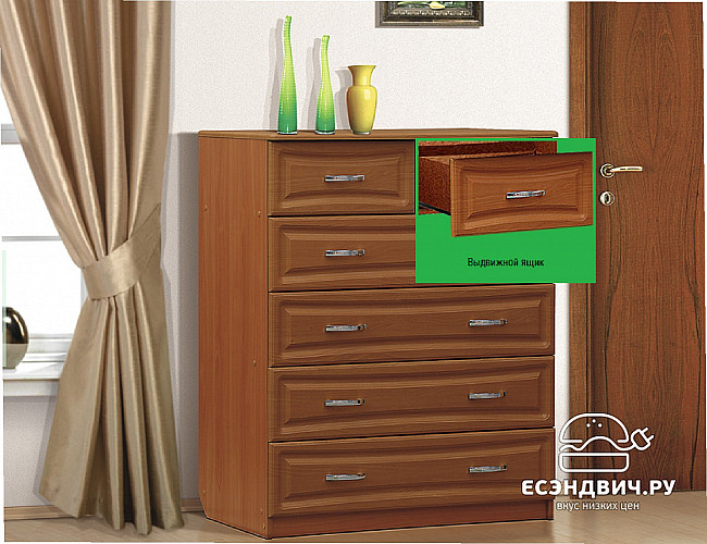 Комод alto XL "Наоми" (МДФ) (Вишня оксфорд/Вишня) EsandwichVITA6