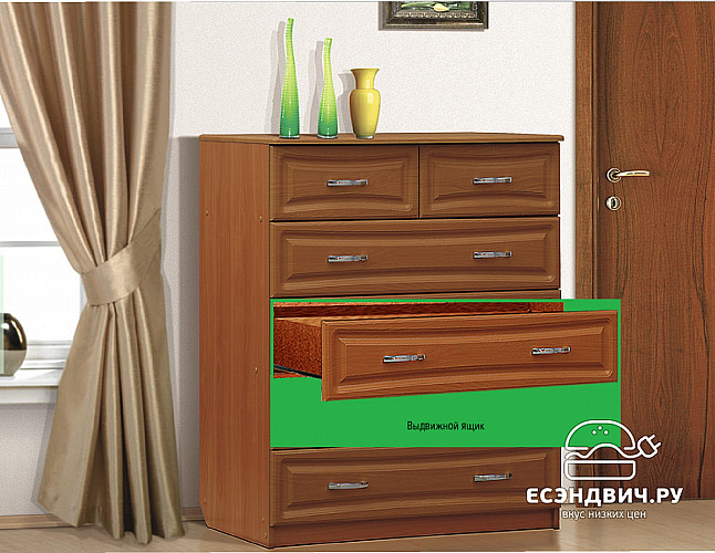 Комод alto XL "Наоми" (МДФ) (Вишня оксфорд/Вишня) EsandwichVITA6