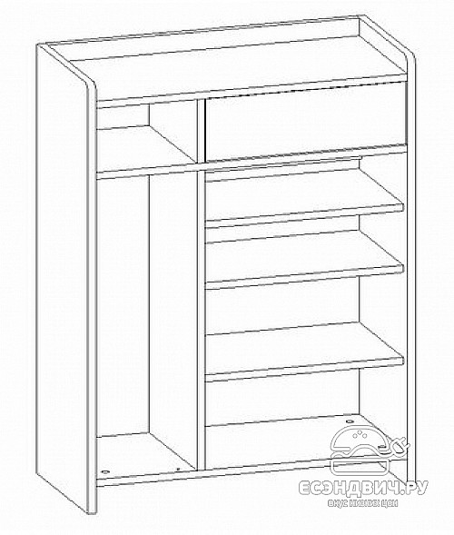 Тумба  для обуви porta "Вокс холл" (Венге конго/Бел.дуб) Esandwich130