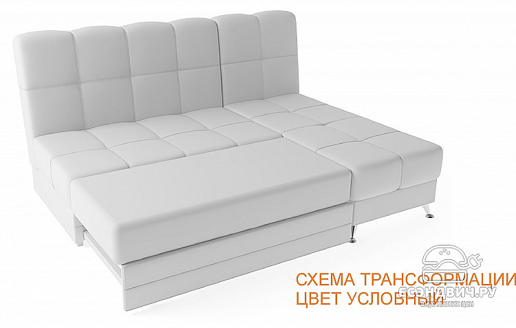 Диван угловой (правый) Вегас  (Флок Monti ivory/Флок Light 20 (black))