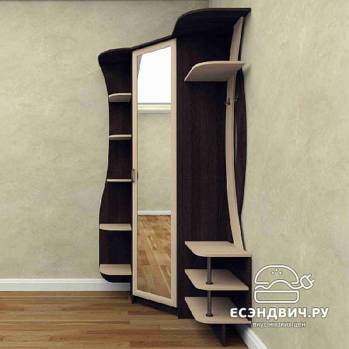 Прихожая угловая  "Лаворо" (Венге/Выбеленный дуб) EsandwichAМ-ПР11