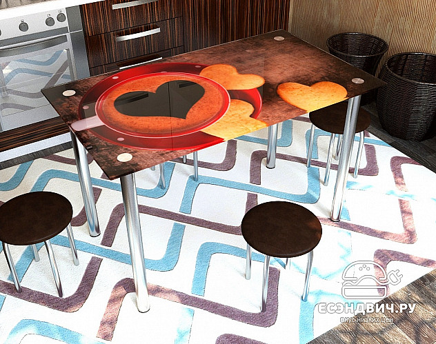 Стол с фотопечатью 1,2 (delicious 12) "Амели"