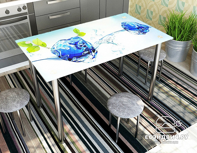 Стол с фотопечатью 1,2 (ice 2) "Амели"