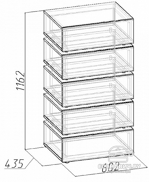 Комод "Марион" (Венге/Палисандр) EsandwichGl/HY1