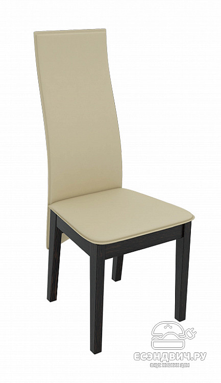 Стул "Bernard" (Кожзам. Бежевый/Дерево цвет Венге) Esandwich-ТрЯ-Элг2