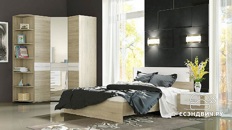 Тумба "Bello" (МДФ)(Дуб Сонома/Белый глянец)-Tr-Лрг