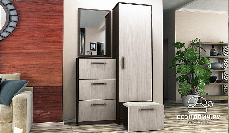 Прихожая 1,1 "Калипсо" (Венге/Ясень Шимо светлый) VITA-V16