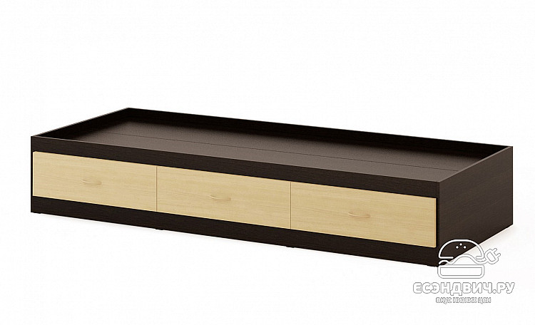 Кровать с ящ. 800 "Рики" (Венге/Бел.дуб) EsandwichKР-09