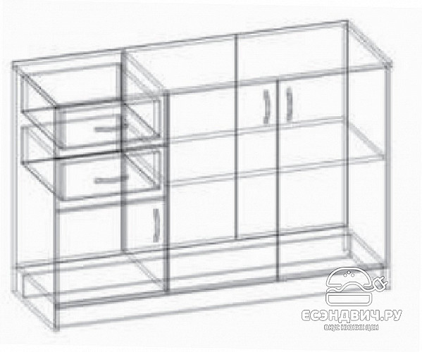 Комод tre porte "Роби" (Венге/Лоредо) EsandwichBTS/С3