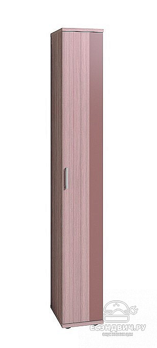 Пенал для обуви "Мюнхен" (МДФ) (Ясень Шимо светлый/Шоколад глянец)Gl/BRL23