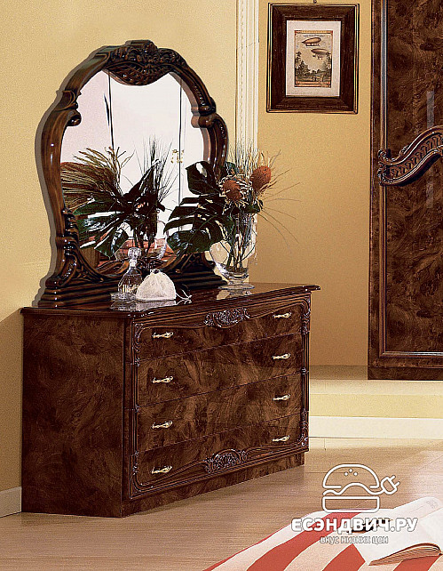 Спальный гарнитур 6 предм."Севилья" (МДФ) (Орех Итальянский/Шелкография) MrBg