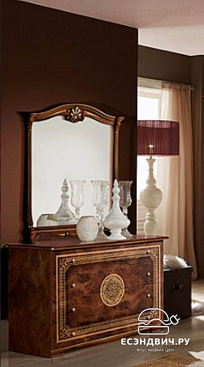 Спальный гарнитур 6 предм.  "Тоскана" (МДФ) (Орех Итальянский/Шелкография) MrGr