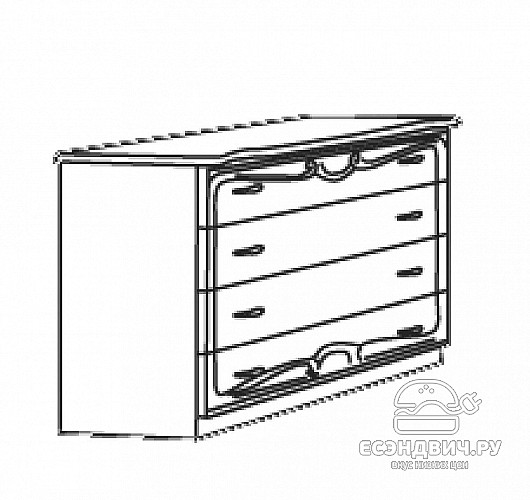 Комод с зеркалом "Севилья" (МДФ) (Орех Итальянский/Шелкография) MrBg