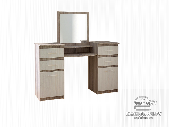 Стол косметический "Оливия" (Анкор темный/Анкор белый) D/Vn