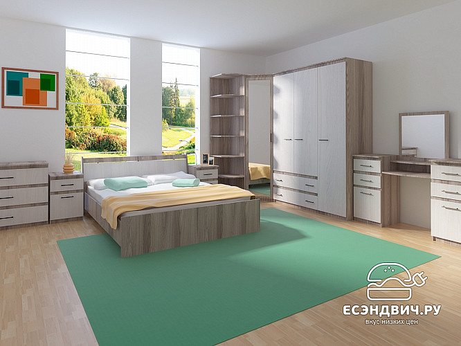 Комод "Оливия" (Анкор темный/Анкор белый) D/Vn