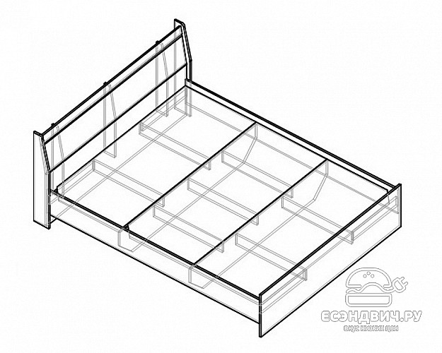 Кровать 1600 "Оливия" (Анкор темный/Анкор белый) D/Vn