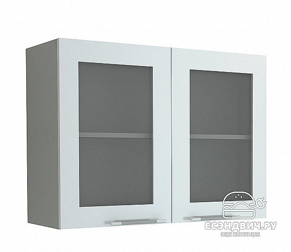 Шкаф 800 "Мэй" (МДФ металлик) (Белый/Стекло) /Gnt/ПрГц
