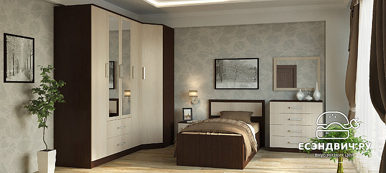 Шкаф угловой  "Лаки" (Лоредо) EsandwichBTS