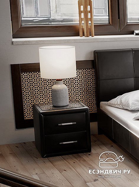 Тумба с мягкой обивкой "Elis" (Искусств.кожа Темная) Em/Es